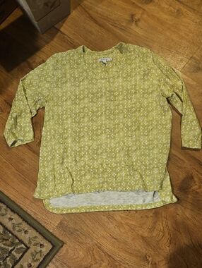 Chico's Green & White Top Size 3 (XL)